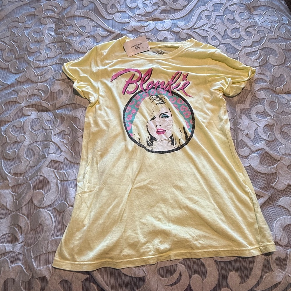 Karma Yellow Graphic Tee with Pink Accents